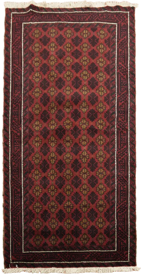 Geometric Balouch Persian Area Rug 4x7