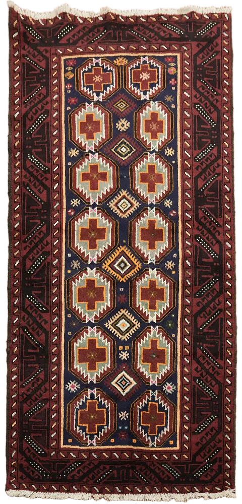 Geometric Balouch Persian Area Rug 3x6