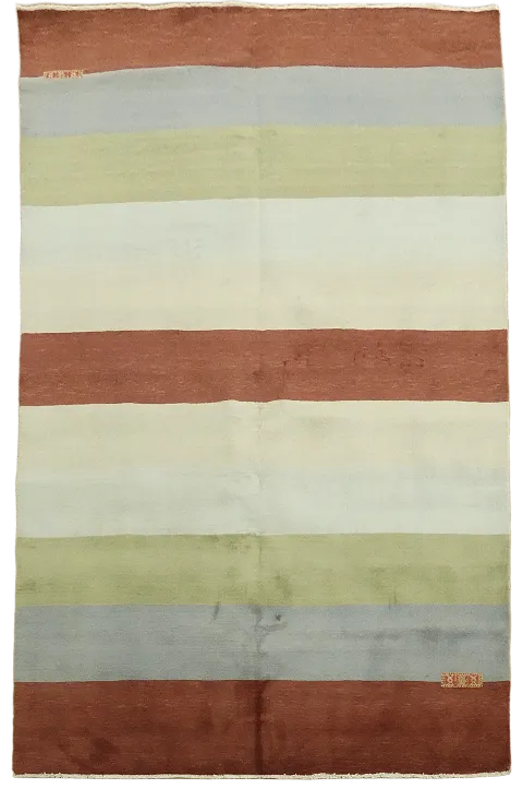 Modern Stripe Gabbeh Kashkoli Oriental Area Rug 7x10
