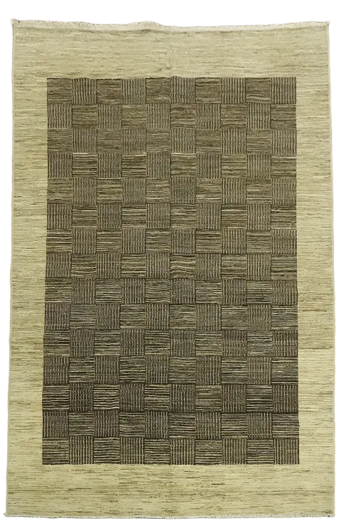 Modern Gabbeh Kashkoli Oriental Area Rug 6x10