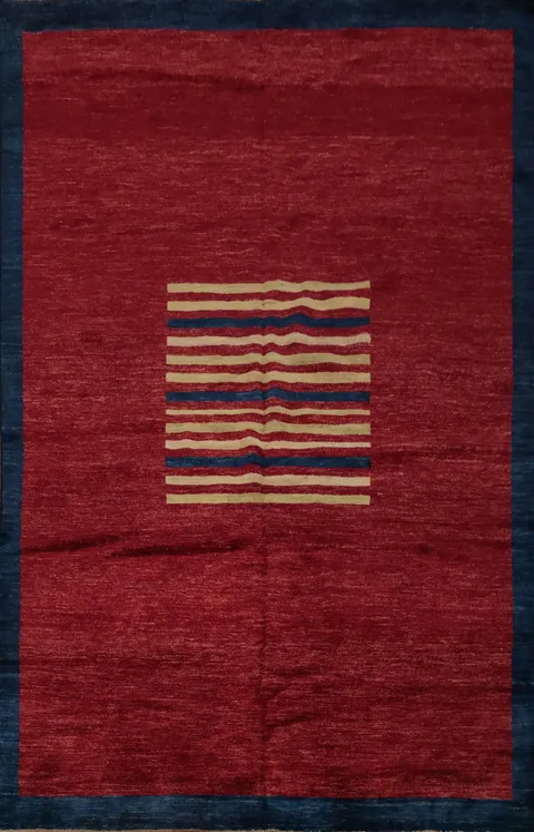 Modern Gabbeh Kashkoli Oriental Area Rug 7x8