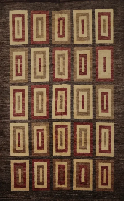 Chic Brown Gabbeh Kashkoli Area Rug 7x9 for Stylish Interiors