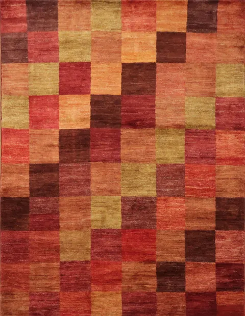 Checkered Gabbeh Kashkoli Oriental Area Rug 5x6