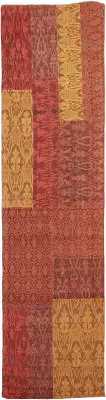 Colorful Patchwork Rug with Classic Damask Motifs and Rich Hues