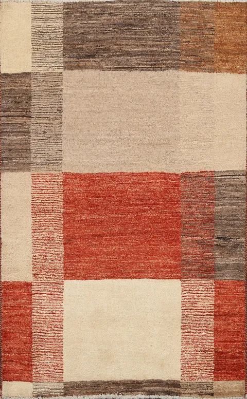 Modern Gabbeh Kashkoli Oriental Area Rug 3x4