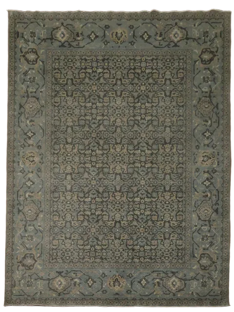Silver Washed Ziegler Turkish Wool Area Rug 10x13