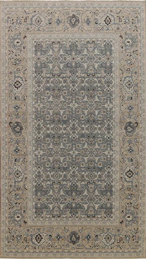 Silver Washed Ziegler Turkish Area Rug 7x10
