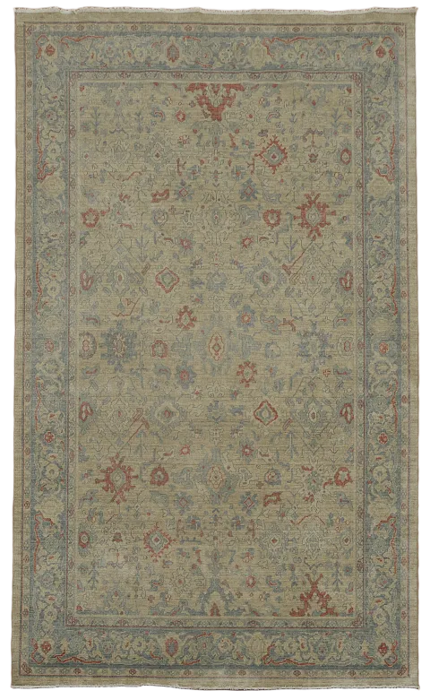 Silver Washed Ziegler Turkish Area Rug 7x10