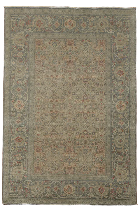 Silver Washed Ziegler Turkish Area Rug 7x10