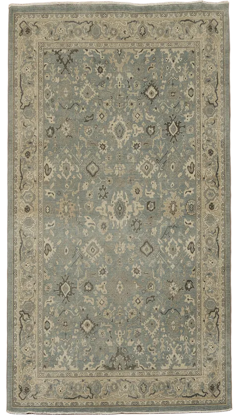 Silver Washed Ziegler Turkish Area Rug 7x10