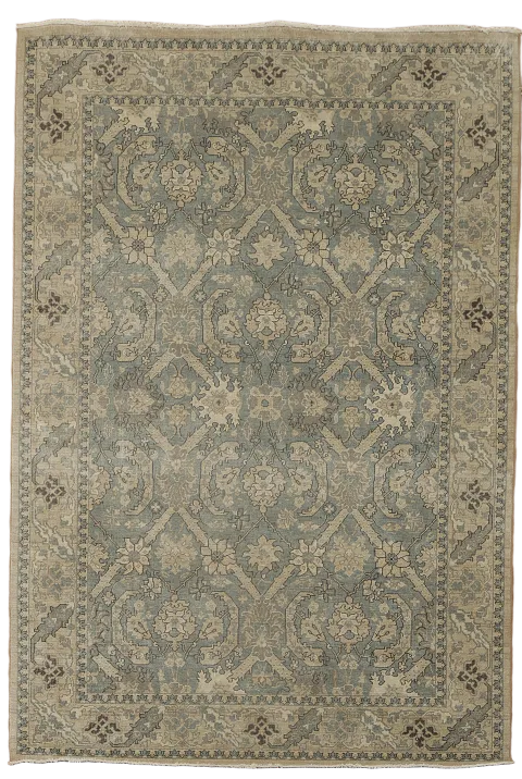Silver Washed Ziegler Turkish Area Rug 7x10
