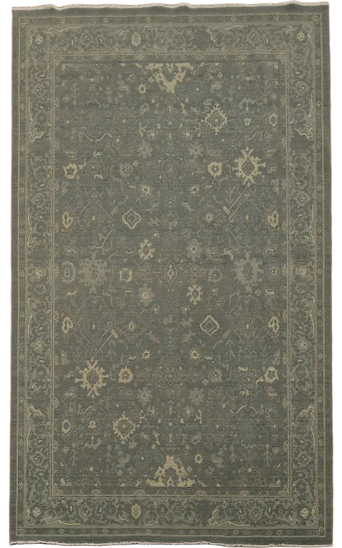 Silver Washed Ziegler Turkish Area Rug 7x10