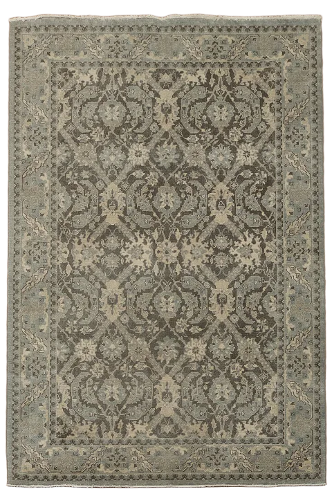 Silver Washed Ziegler Turkish Area Rug 7x10