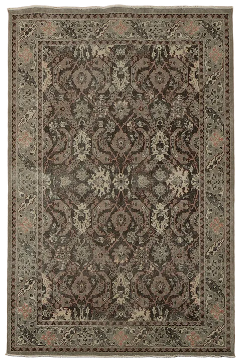 Silver Washed Ziegler Turkish Area Rug 7x10