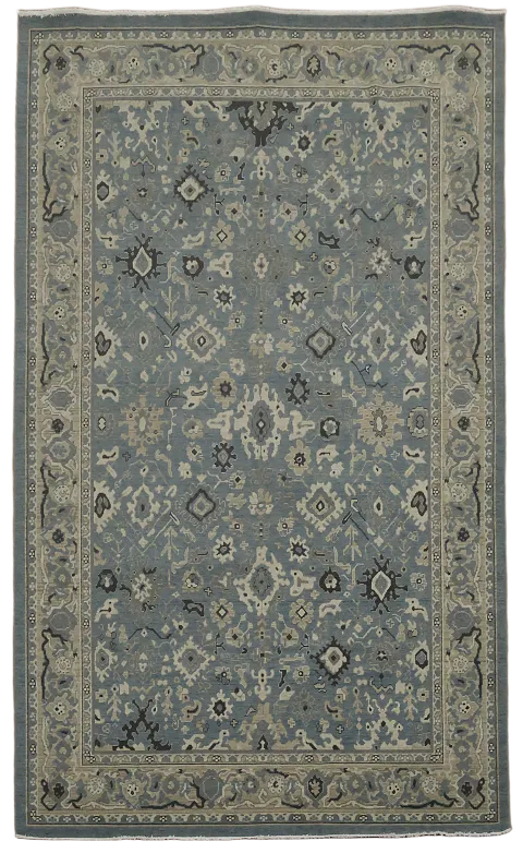 Silver Washed Ziegler Turkish Area Rug 7x10