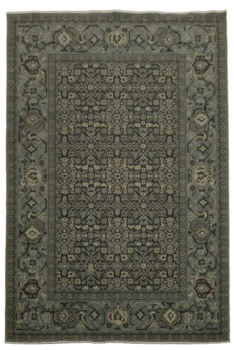 Silver Washed Ziegler Turkish Area Rug 7x10