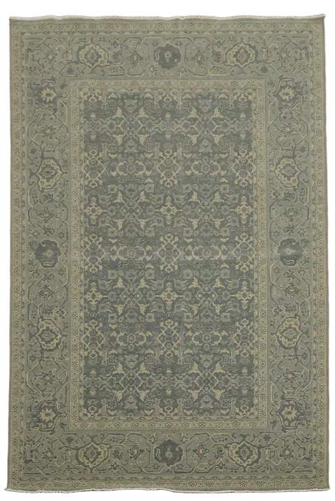 Silver Washed Ziegler Turkish Area Rug 7x10
