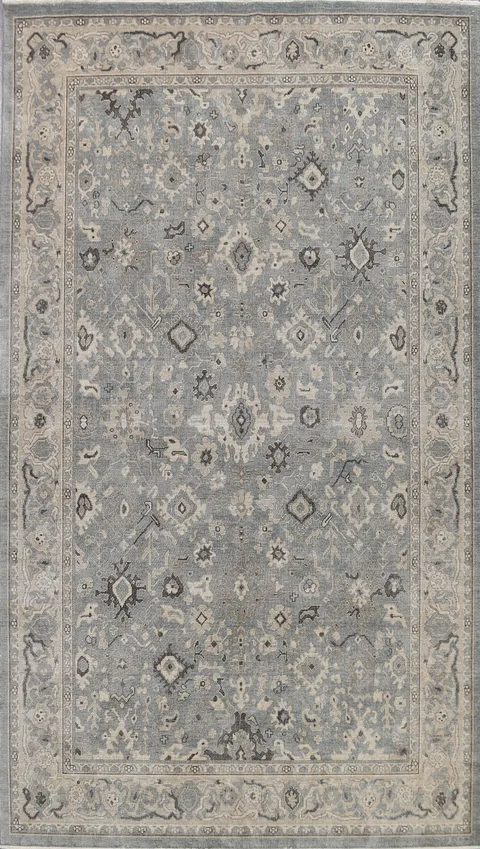 Silver Washed Ziegler Turkish Area Rug 7x10