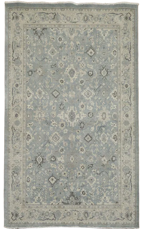 Silver Washed Ziegler Turkish Area Rug 7x10
