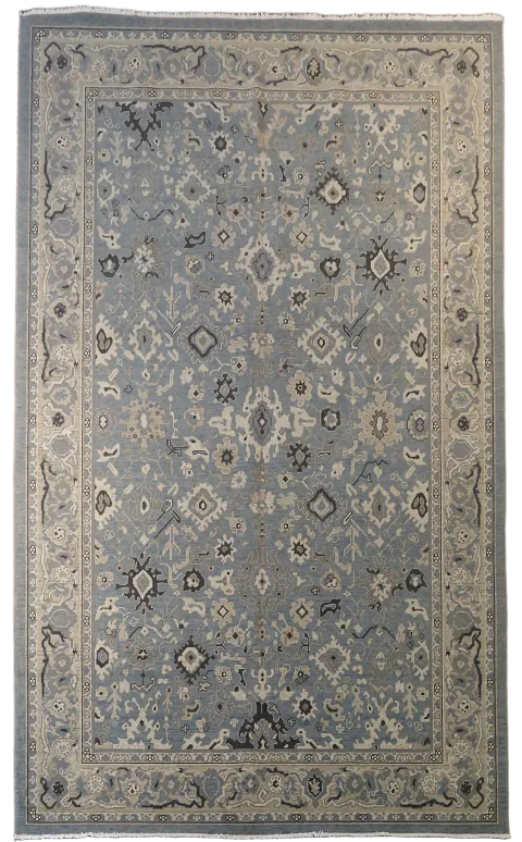 Silver Washed Ziegler Turkish Area Rug 7x10