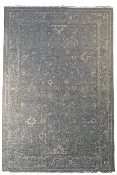 Silver Washed Ziegler Turkish Area Rug 7x10
