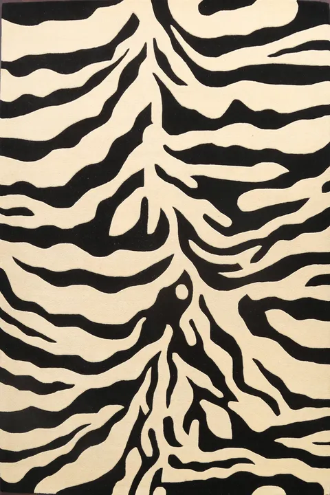 Black and White Zebra Print Area Rug Perfect for Bold Interior Design