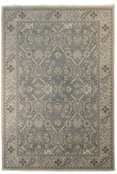 Silver Washed Ziegler Turkish Area Rug 7x10