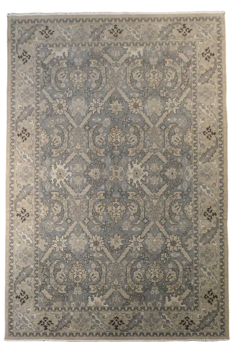 Silver Washed Ziegler Turkish Area Rug 7x10