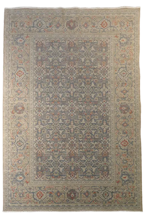 Silver Washed Ziegler Turkish Area Rug 7x10