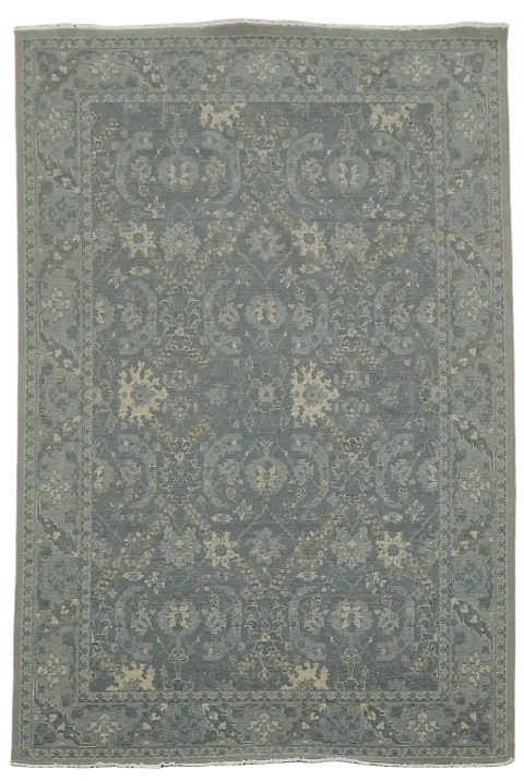 Silver Washed Ziegler Turkish Area Rug 7x10