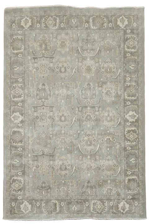 Silver Washed Ziegler Turkish Area Rug 7x10