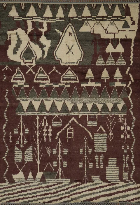 Artistic Design Moroccan Area Rug 8x10 with Bold Geometric Motifs