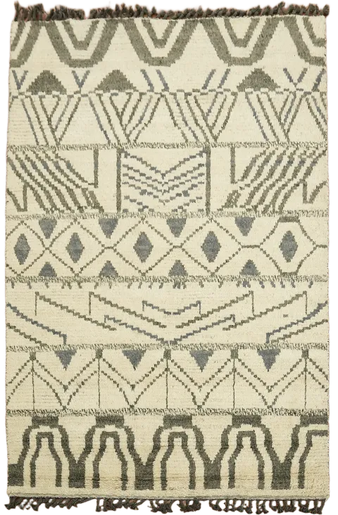 Geometric Moroccan Oriental Area Rug 4x7