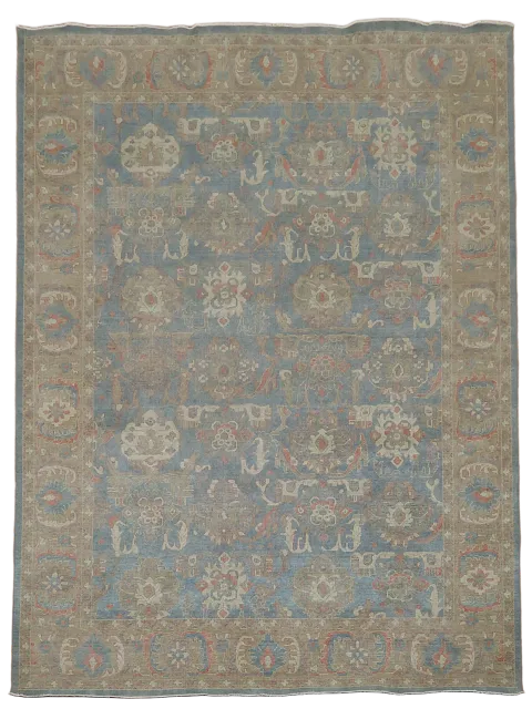 Silver Washed Ziegler Turkish Area Rug 10x13