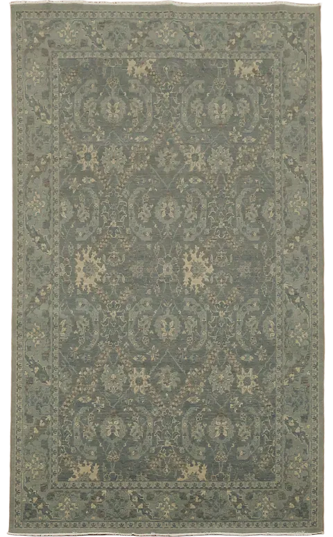 Silver Washed Ziegler Turkish Area Rug 7x10