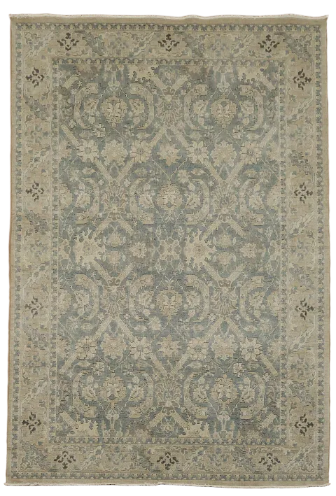 Silver Washed Ziegler Turkish Area Rug 7x10