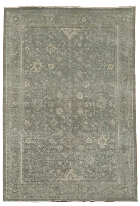 Silver Washed Ziegler Turkish Area Rug 7x10
