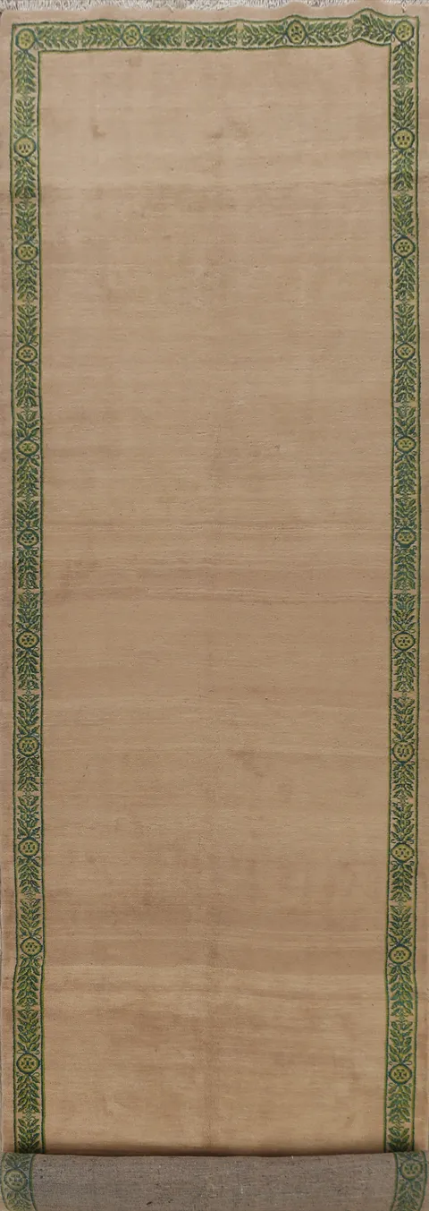 Vegetable Dye Bordered Kashmar Persian Runner Rug 5x22
