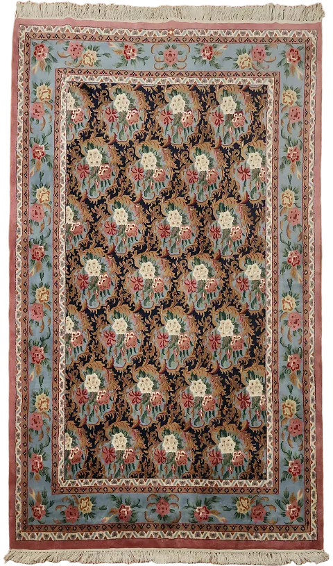 Luxurious Handmade Aubusson Chinese Rug with Exquisite Floral Patterns 6x9 ft