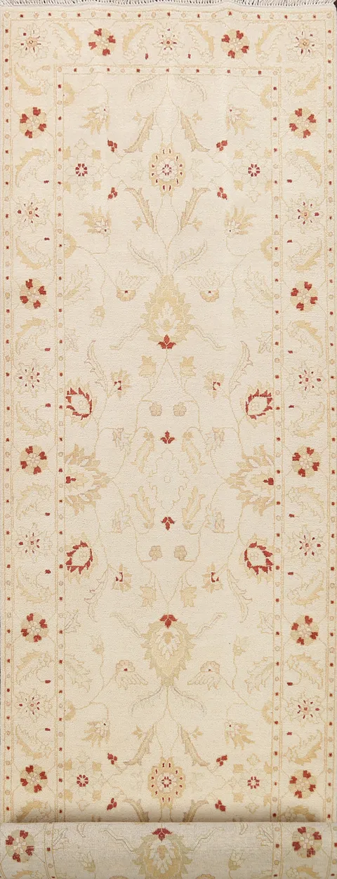 Vegetable Dye Floral Peshawar Long Runner Rug 4x18