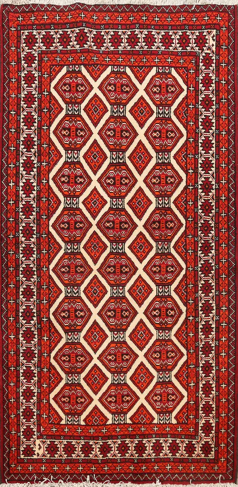 Geometric Balouch Persian Area Rug 3x6
