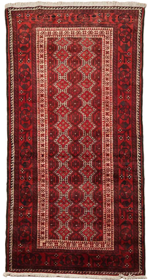 Geometric Balouch Persian Area Rug 3x6
