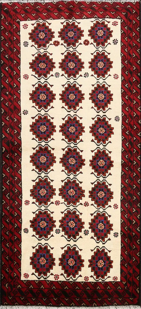 Geometric Balouch Persian Area Rug 3x6