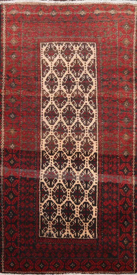 Geometric Balouch Persian Area Rug 4x6