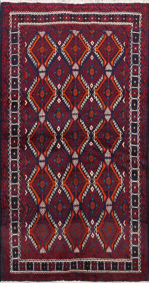 Geometric Balouch Persian Area Rug 3x6