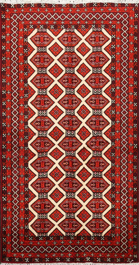 Geometric Balouch Persian Area Rug 3x6