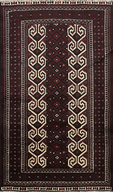Geometric Balouch Persian Area Rug 3x4