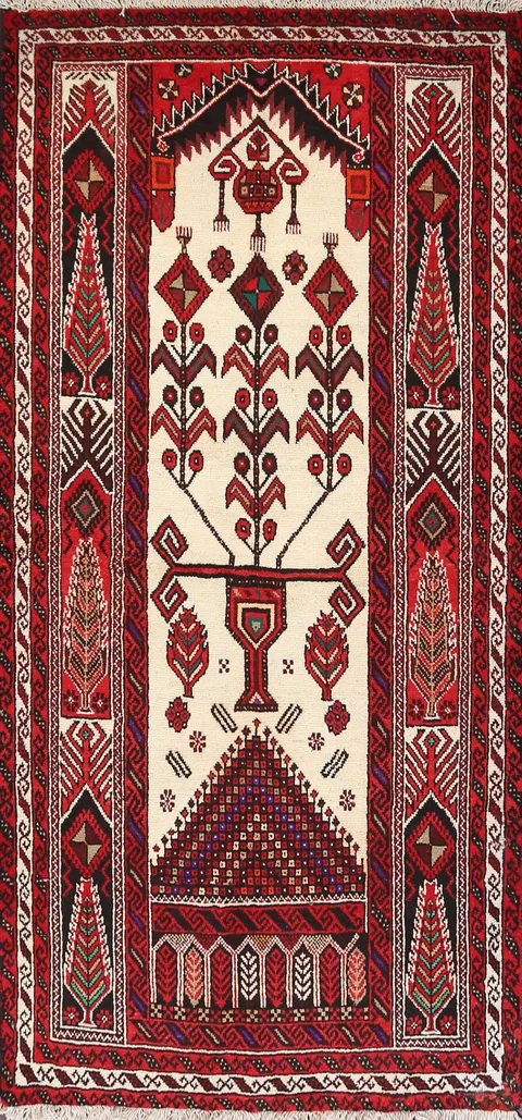 Geometric Balouch Persian Area Rug 3x6