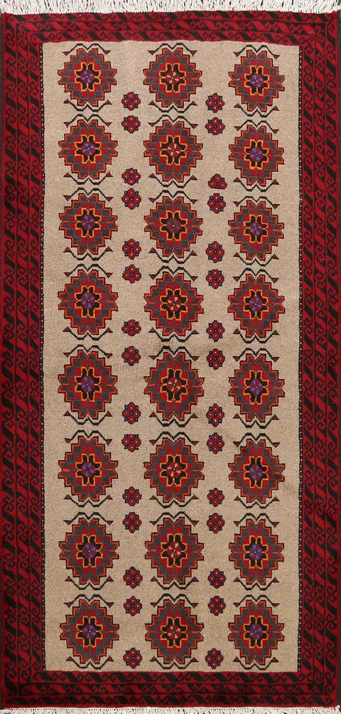 Geometric Balouch Persian Area Rug 3x6