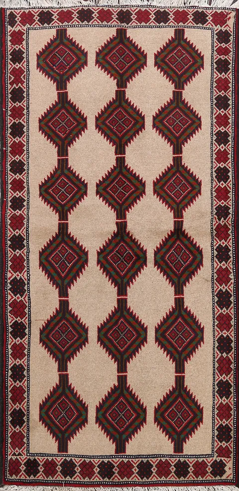 Geometric Balouch Persian Area Rug 3x6